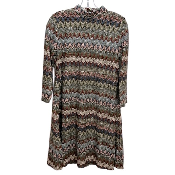 Catherine Malandrino Multi Colored Knit Shift Dress Size 4 Stretch Metallic - Picture 1 of 12
